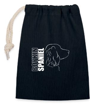 Boykin Spaniel Profil Chien Chien Wilsigns - Sac cadeau en coton avec cordon (14 x 20 cm) - bleu marine - Devant