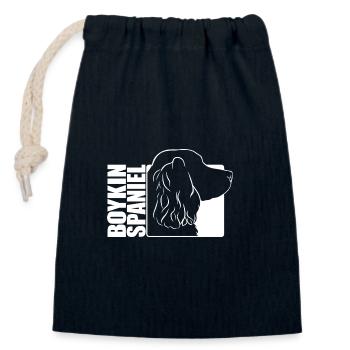 Boykin Spaniel Profil Chien Chien Wilsigns - Sac cadeau en coton avec cordon (14 x 20 cm) - bleu marine - Devant