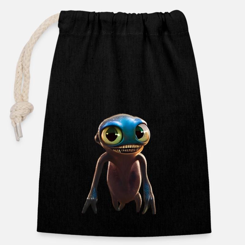 Creature Bonkel - Closable cotton gift bag (14x20cm) - black