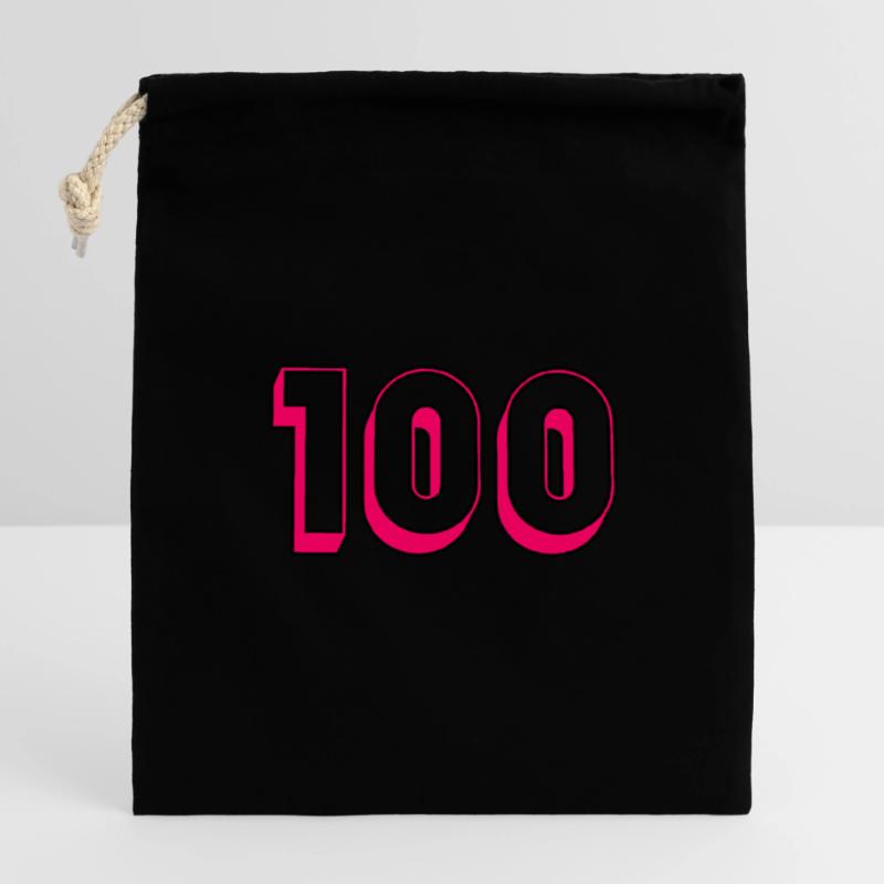 100. 100 JAHRE. 100-jähriges Jubiläum. GEBURTSTAG 100 Verschließbarer Geschenkbeutel aus Baumwolle (14x20cm)