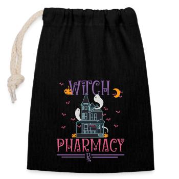 Pharmacy Halloween - Closable cotton gift bag (14x20cm) - black - Front