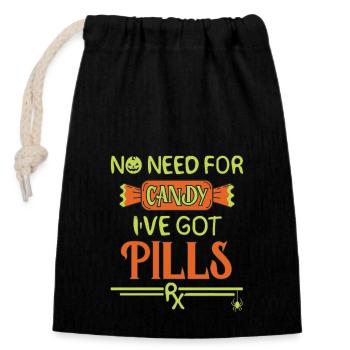 Pharmacie Halloween - Sac cadeau en coton avec cordon (14 x 20 cm) - noir - Devant