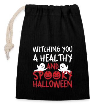Apotheke Halloween | Witching you - Verschließbarer Geschenkbeutel aus Baumwolle (14x20cm) - Schwarz - Vorne