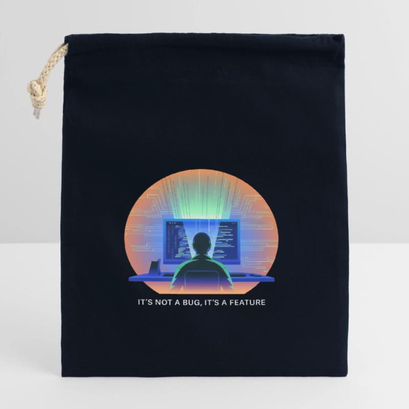 its not a bug its a feature Programmer Software Closable cotton gift bag (14x20cm)