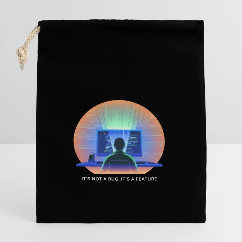 its not a bug its a feature Programmer Software Closable cotton gift bag (14x20cm)