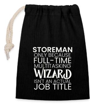 Storeman multitasking Wizard - Verschließbarer Geschenkbeutel aus Baumwolle (14x20cm) - Schwarz - Vorne