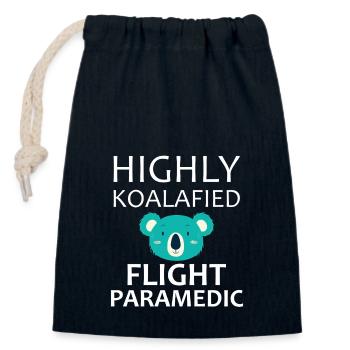 Flight Paramedic koalafied air rescue - Closable cotton gift bag (14x20cm) - navy - Front
