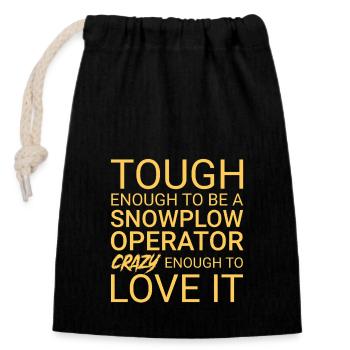 Snowplow Operator Crazy - Closable cotton gift bag (14x20cm) - black - Front