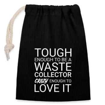 Waste collector Crazy - Closable cotton gift bag (14x20cm) - black - Front