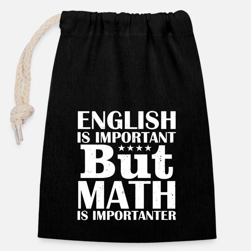 Englische Mathematik - Verschließbarer Geschenkbeutel aus Baumwolle (14x20cm) - Schwarz
