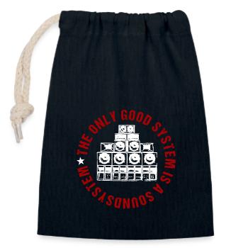 The Only Good System Is A Soundsystem - Closable cotton gift bag (14x20cm) - navy - Front