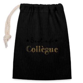 RETIREMENT. HAPPY RETIREMENT. HAPPY RETIREMENT - Closable cotton gift bag (14x20cm) - black - Front