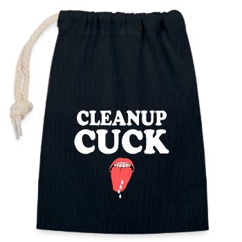 cleanup cuck - cuckold - Verschließbarer Geschenkbeutel aus Baumwolle (14x20cm) - Navy - Vorne