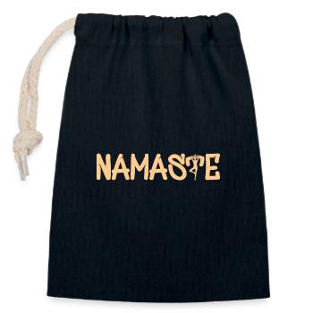 Namaste - Verschließbarer Geschenkbeutel aus Baumwolle (14x20cm) - Navy - Vorne