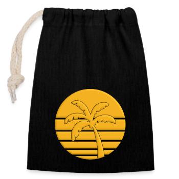 Palm Sunset - Closable cotton gift bag (14x20cm) - black - Front