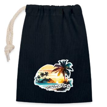 Sunrise - Closable cotton gift bag (14x20cm) - navy - Front