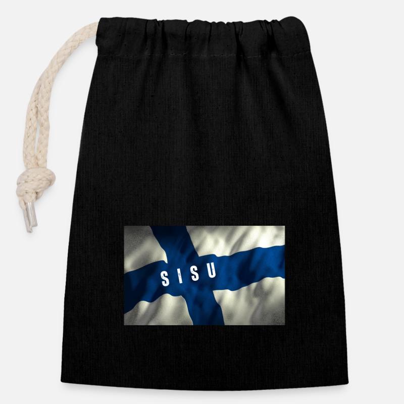 Guts - Closable cotton gift bag (14x20cm) - black