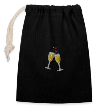 glasses - Closable cotton gift bag (14x20cm) - black - Front