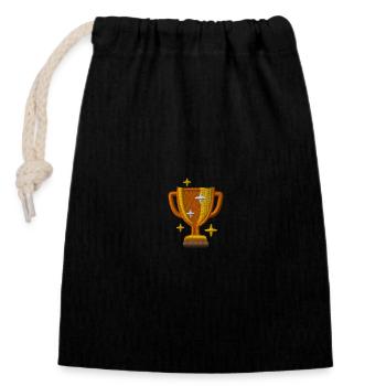 Cup - Closable cotton gift bag (14x20cm) - black - Front