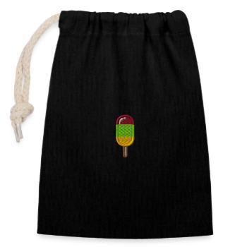 Popsicles - Closable cotton gift bag (14x20cm) - black - Front