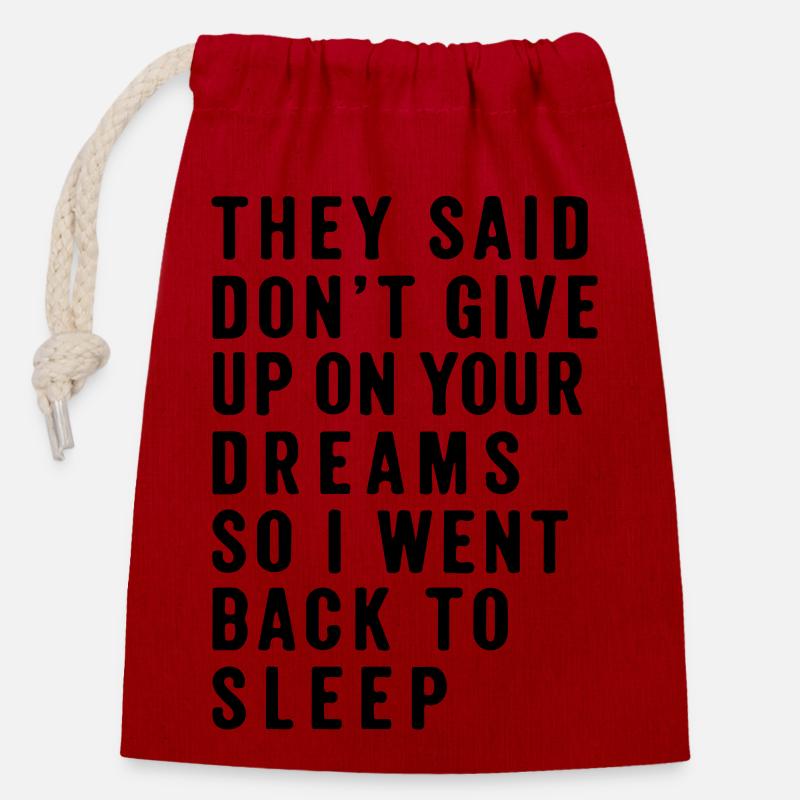 nice sleep quote - Closable cotton gift bag (14x20cm) - red