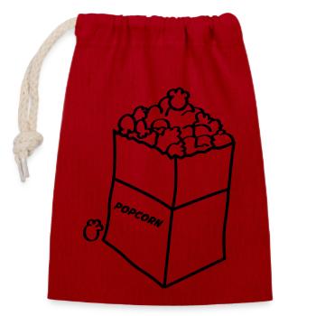 Popcorn 01 - Closable cotton gift bag (14x20cm) - red - Front