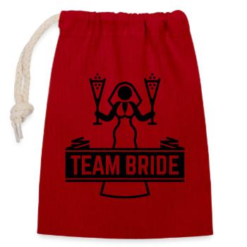 Team Bride Sparkling Wine Hen Night Bachelorette B - Closable cotton gift bag (14x20cm) - red - Front
