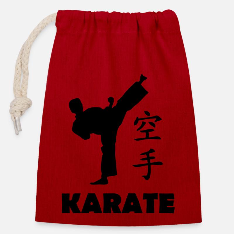 karate - Verschließbarer Geschenkbeutel aus Baumwolle (14x20cm) - Rot