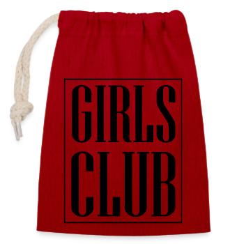 Girls Club - Verschließbarer Geschenkbeutel aus Baumwolle (14x20cm) - Rot - Vorne