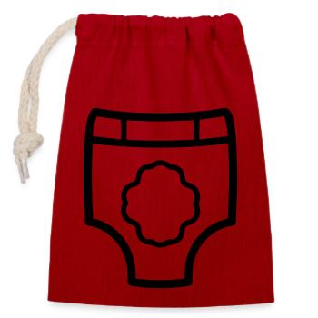 Layer - Closable cotton gift bag (14x20cm) - red - Front