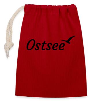 Baltic - Closable cotton gift bag (14x20cm) - red - Front