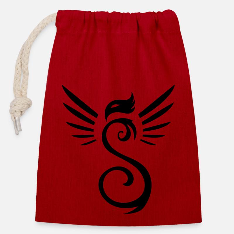 Phoenix 04 - Sac cadeau en coton avec cordon (14 x 20 cm) - rouge