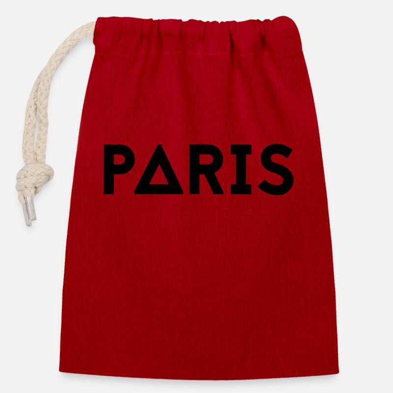 PARIS - Closable cotton gift bag (14x20cm) - red