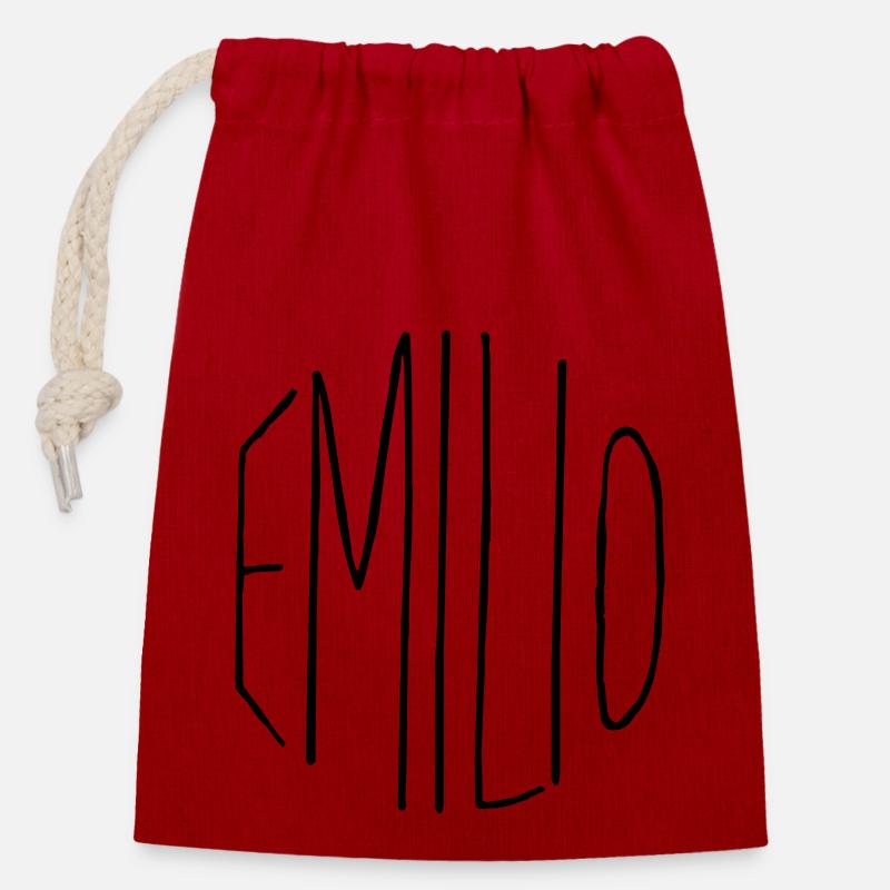 Emilio gift - Closable cotton gift bag (14x20cm) - red