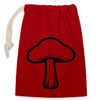 mushroom - Closable cotton gift bag (14x20cm) - red - Front