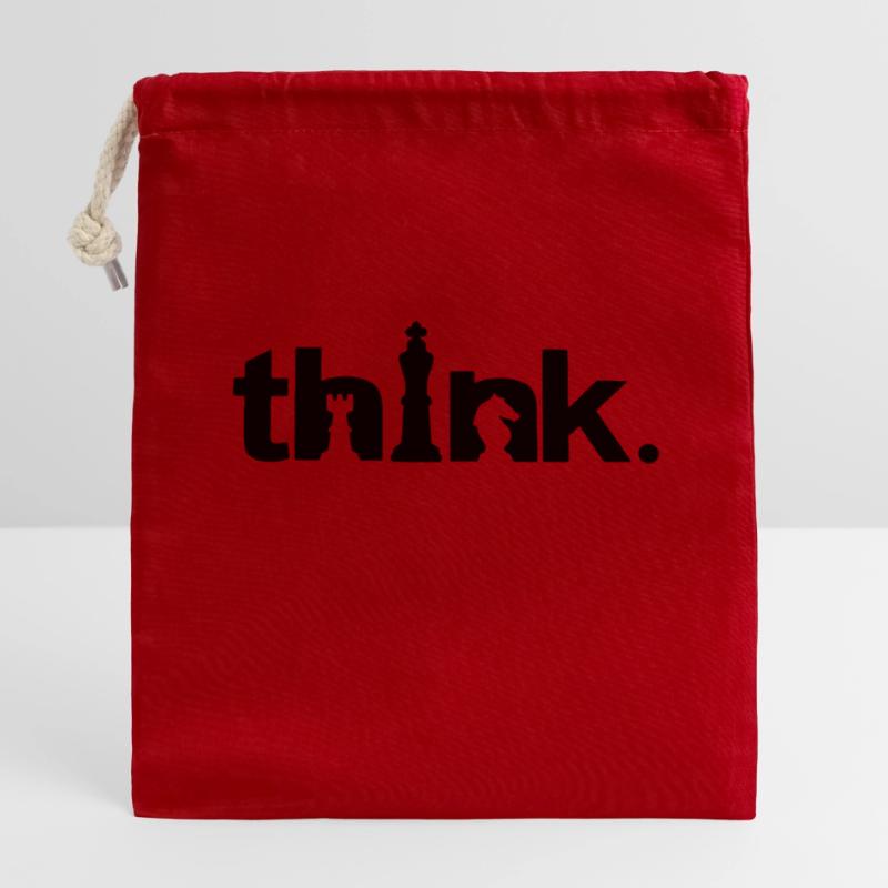 THINK Sac cadeau en coton avec cordon (14 x 20 cm)
