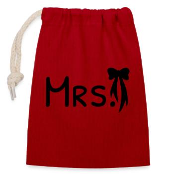 Miss Schleife Braut - Verschließbarer Geschenkbeutel aus Baumwolle (14x20cm) - Rot - Vorne