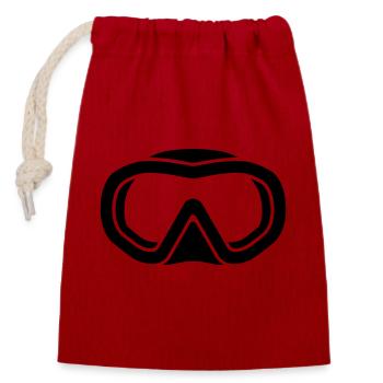 freediving logo - Verschließbarer Geschenkbeutel aus Baumwolle (14x20cm) - Rot - Vorne