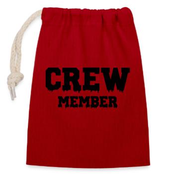 Crew Member - Closable cotton gift bag (14x20cm) - red - Front