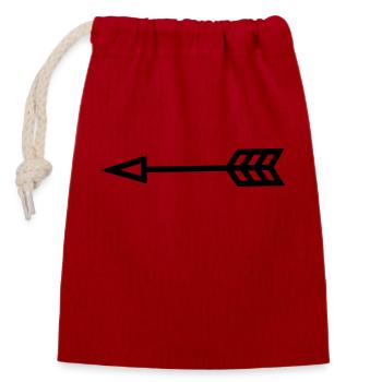 Flèche - Sac cadeau en coton avec cordon (14 x 20 cm) - rouge - Devant