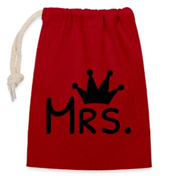 Miss Krone Braut - Verschließbarer Geschenkbeutel aus Baumwolle (14x20cm) - Rot - Vorne