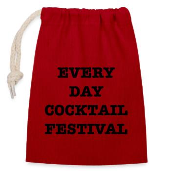 Every Day Cocktail Festival - Closable cotton gift bag (14x20cm) - red - Front