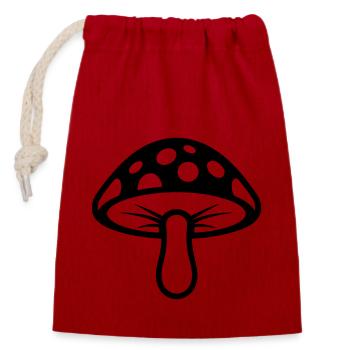 mushroom - Closable cotton gift bag (14x20cm) - red - Front