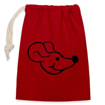 Mouse Mouse Cute Little Rat Rodent Friendly - Closable cotton gift bag (14x20cm) - red - Front