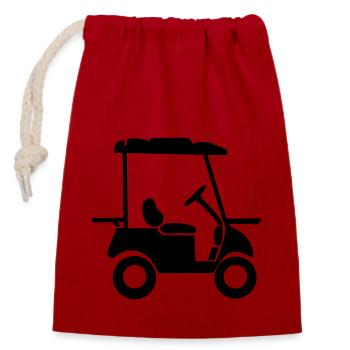 Golfwagen - Verschließbarer Geschenkbeutel aus Baumwolle (14x20cm) - Rot - Vorne