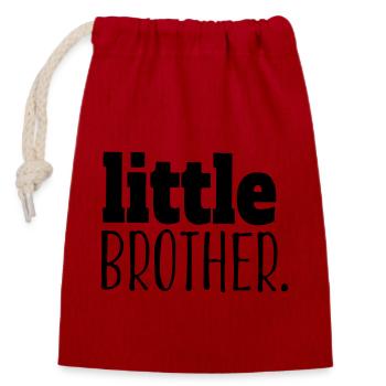little brother - Closable cotton gift bag (14x20cm) - red - Front