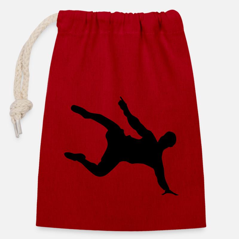 Breakdancer - Sac cadeau en coton avec cordon (14 x 20 cm) - rouge