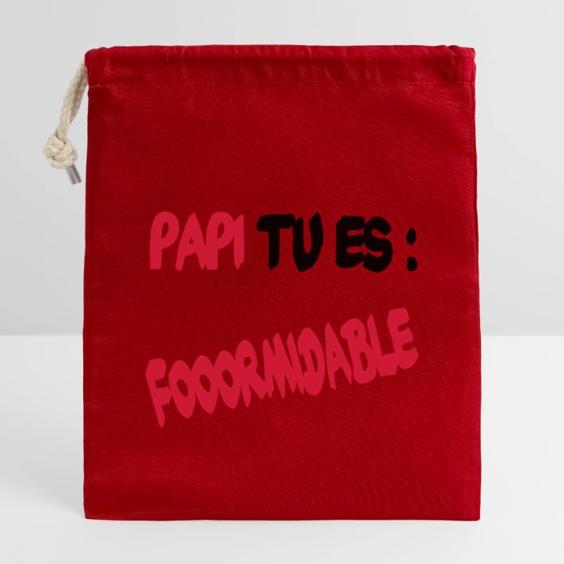 Papi tu es formidable Sac cadeau en coton avec cordon (14 x 20 cm)