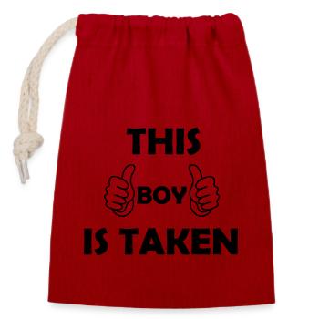 this boy is taken - Closable cotton gift bag (14x20cm) - red - Front
