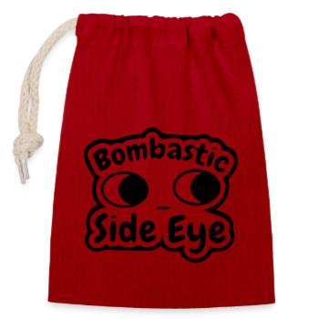 regard latéral tonitruant - Sac cadeau en coton avec cordon (14 x 20 cm) - rouge - Devant